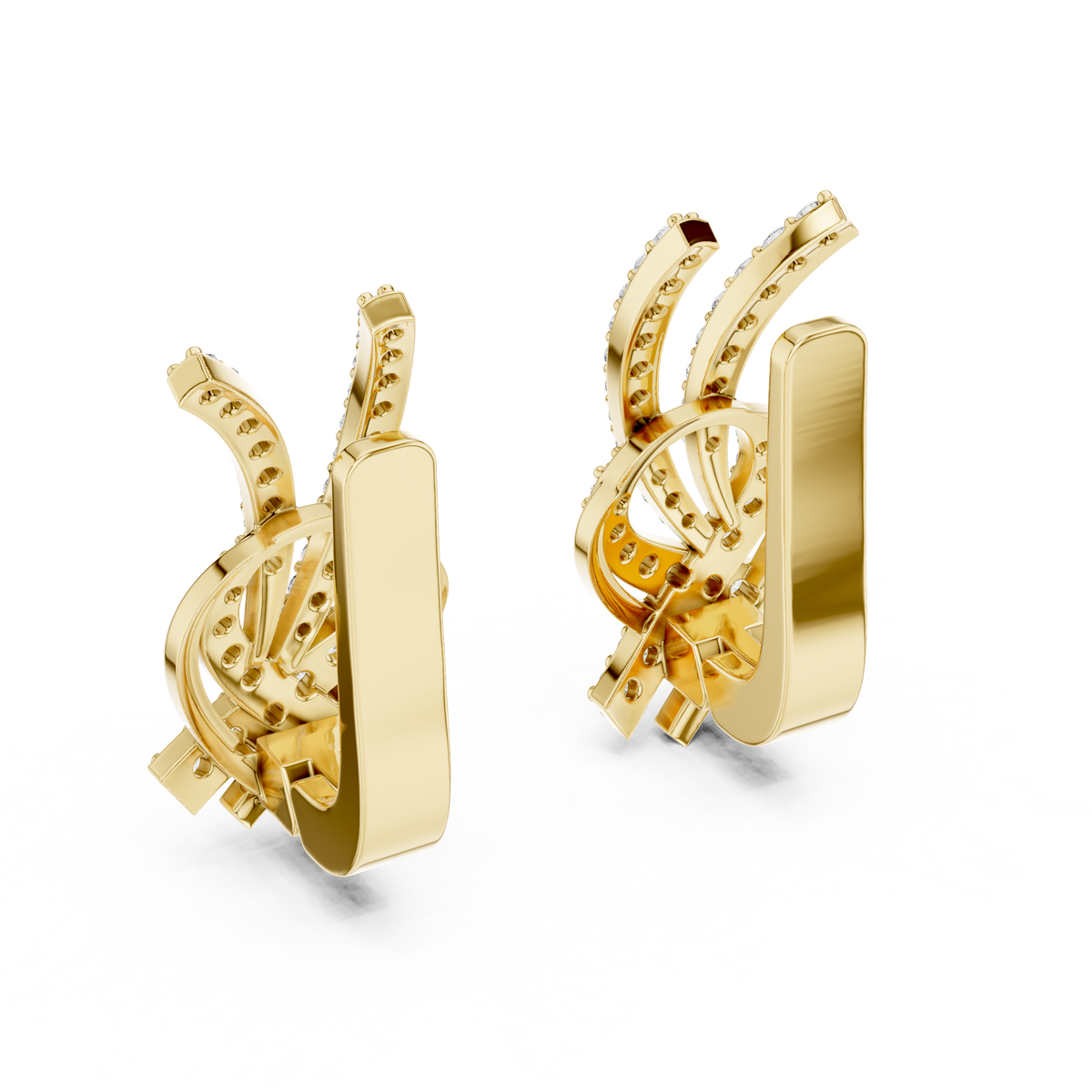Elowyn Interwoven Pavé Lab Grown Diamond Drop Earrings
