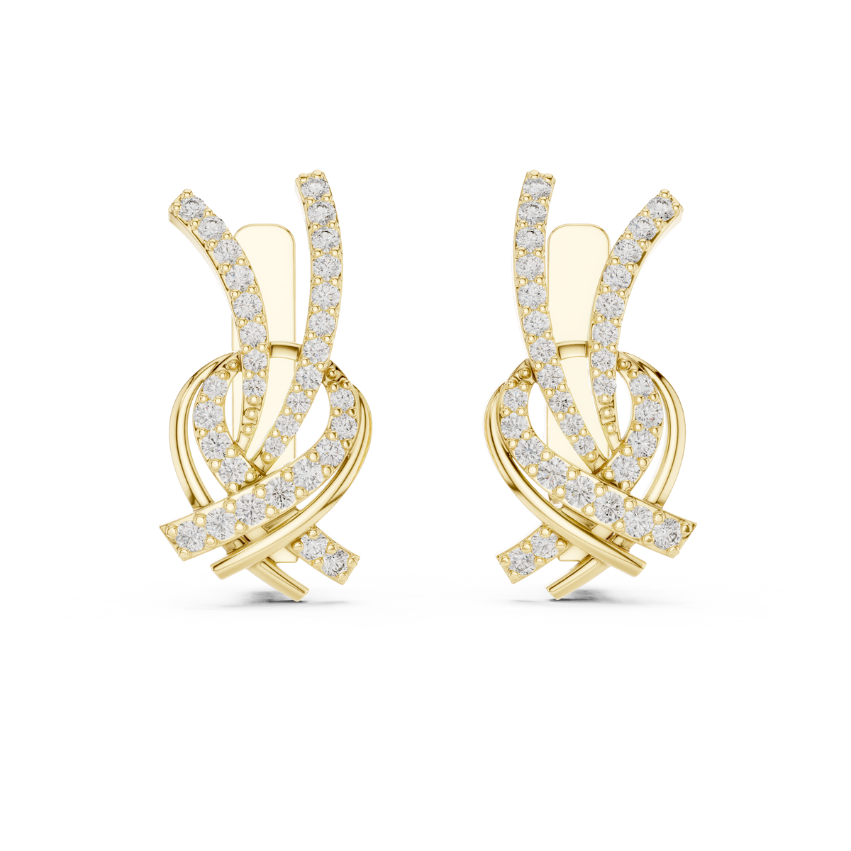 Elowyn Interwoven Pavé Lab Grown Diamond Drop Earrings