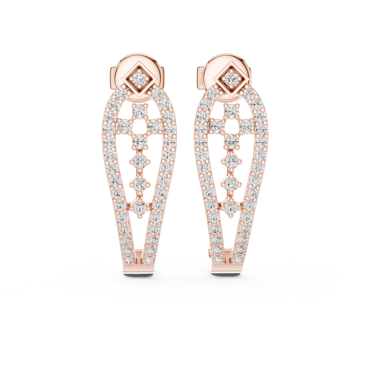 Seraphine Geometric Teardrop Lab Grown Diamond Drop Earrings