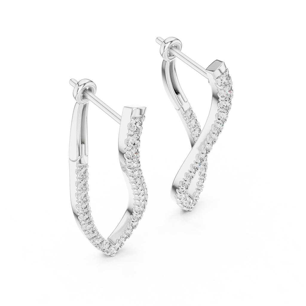 Serelina Teardrop Pavé Lab Grown Diamond Drop Earrings