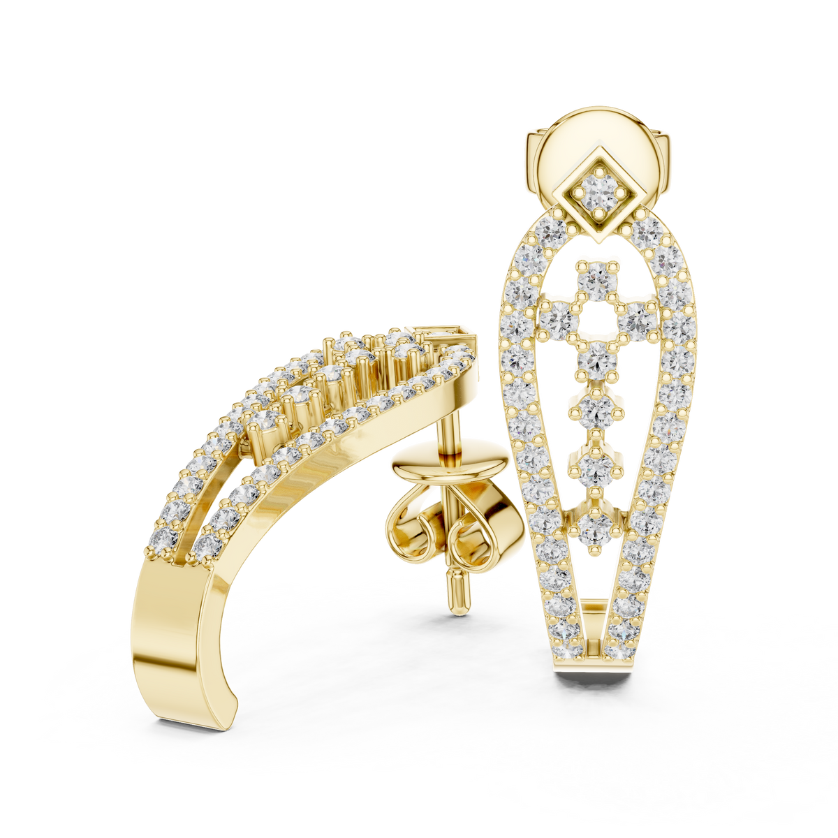 Seraphine Geometric Teardrop Lab Grown Diamond Drop Earrings