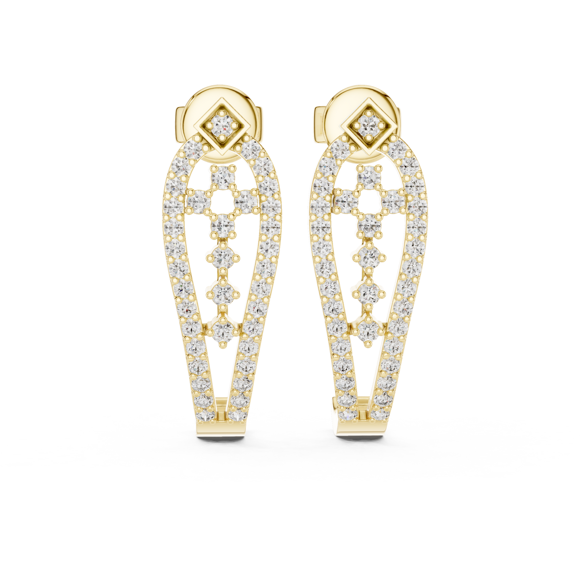 Seraphine Geometric Teardrop Lab Grown Diamond Drop Earrings