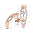 Seraphina Golden Geometric Teardrop Lab Grown Diamond Drop Earrings