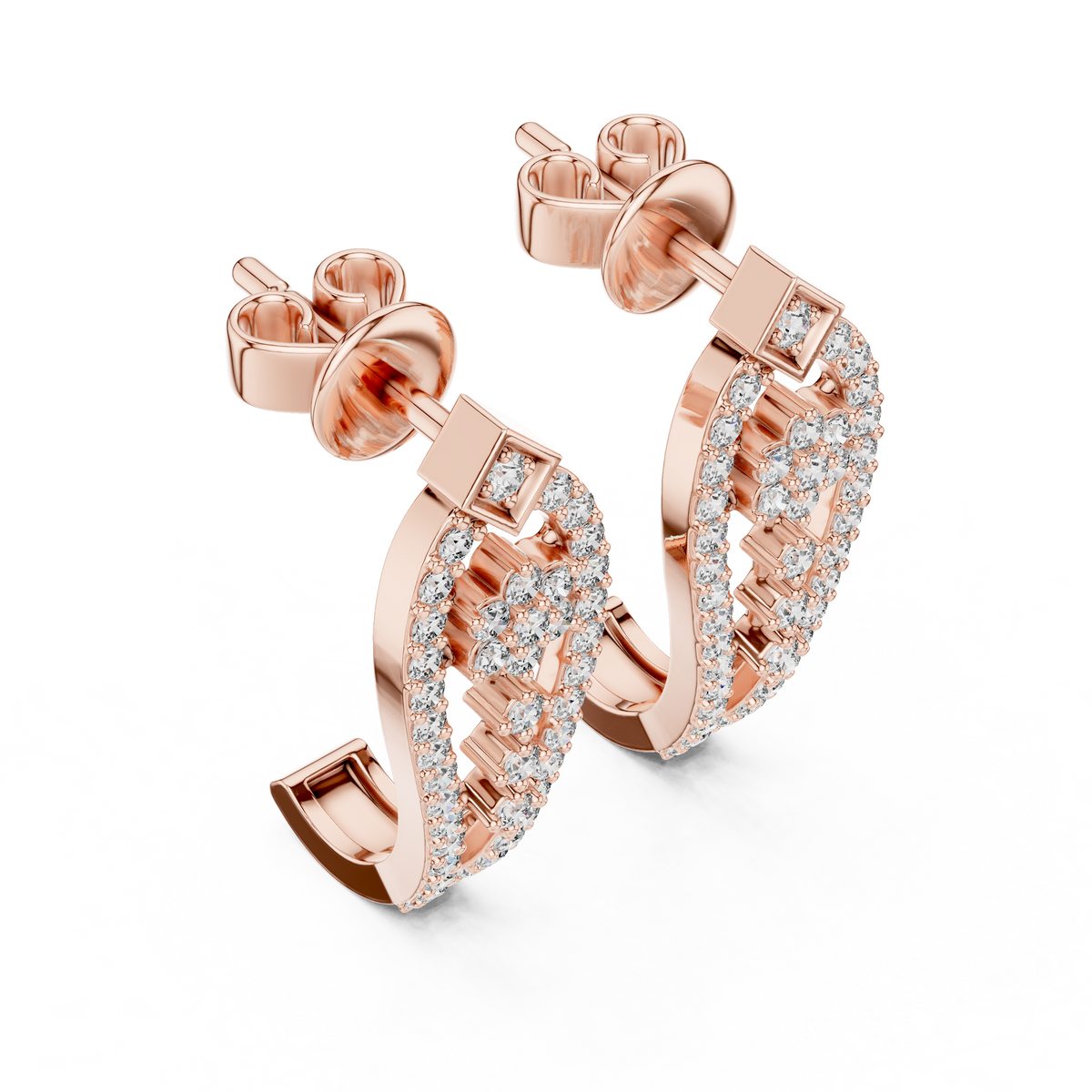 Seraphina Golden Geometric Teardrop Lab Grown Diamond Drop Earrings