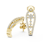 Seraphina Golden Geometric Teardrop Lab Grown Diamond Drop Earrings