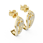 Seraphina Golden Geometric Teardrop Lab Grown Diamond Drop Earrings