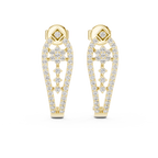 Seraphina Golden Geometric Teardrop Lab Grown Diamond Drop Earrings