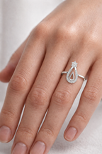 Teardrop Halo Lab Grown Diamond Ring for Women