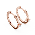 Zarellia Chevron Solitaire Lab Grown Diamond Earrings