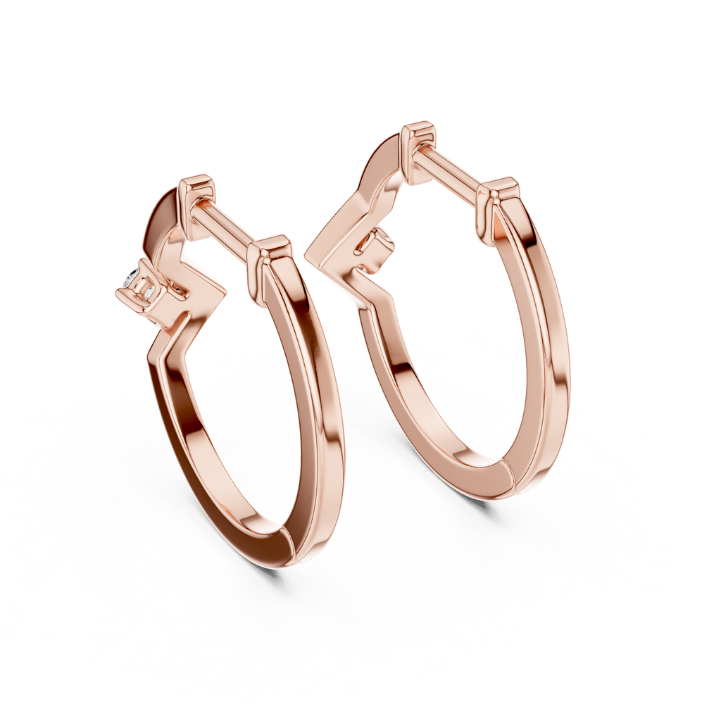 Zarellia Chevron Solitaire Lab Grown Diamond Earrings