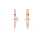 Zarellia Chevron Solitaire Lab Grown Diamond Earrings