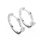 Zarellia Chevron Solitaire Lab Grown Diamond Earrings