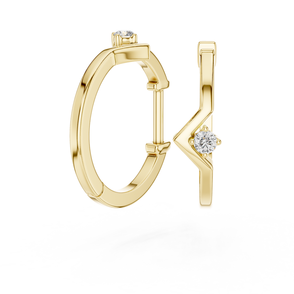 Zarellia Chevron Solitaire Lab Grown Diamond Earrings