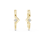 Zarellia Chevron Solitaire Lab Grown Diamond Earrings