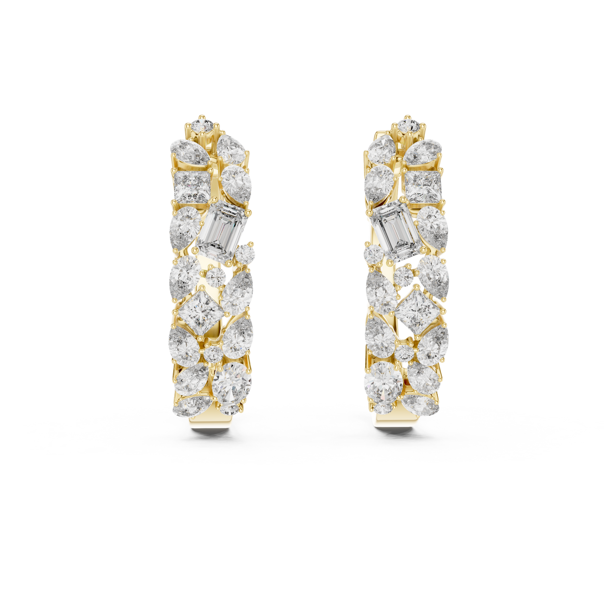 Avelisse Sculpted Floral Lab Grown Diamond Hoop Earrings