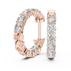 Elvarine Graduated Diamond Hoop Lab Grown Diamond Earrings.