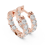 Elvarine Graduated Diamond Hoop Lab Grown Diamond Earrings.