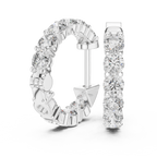 Elvarine Graduated Diamond Hoop Lab Grown Diamond Earrings.