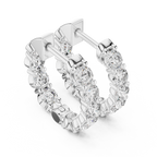 Elvarine Graduated Diamond Hoop Lab Grown Diamond Earrings.