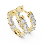 Elvarine Graduated Diamond Hoop Lab Grown Diamond Earrings.