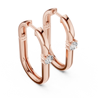 Solviera Round Solitaire Lab Grown Diamond Hoop Earrings