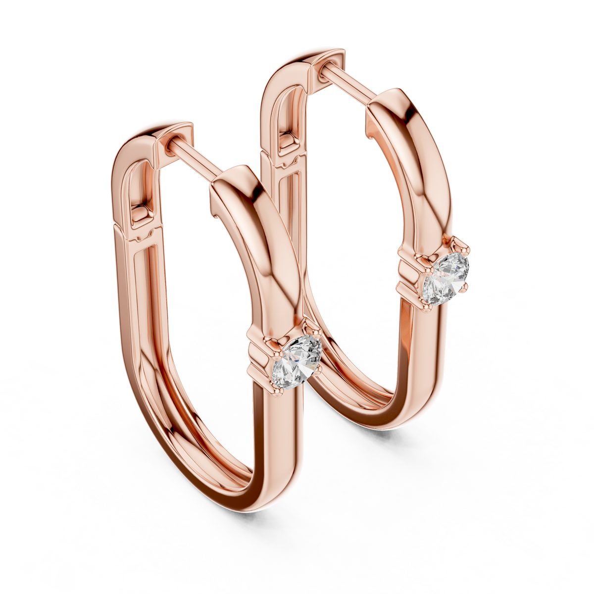 Solviera Round Solitaire Lab Grown Diamond Hoop Earrings