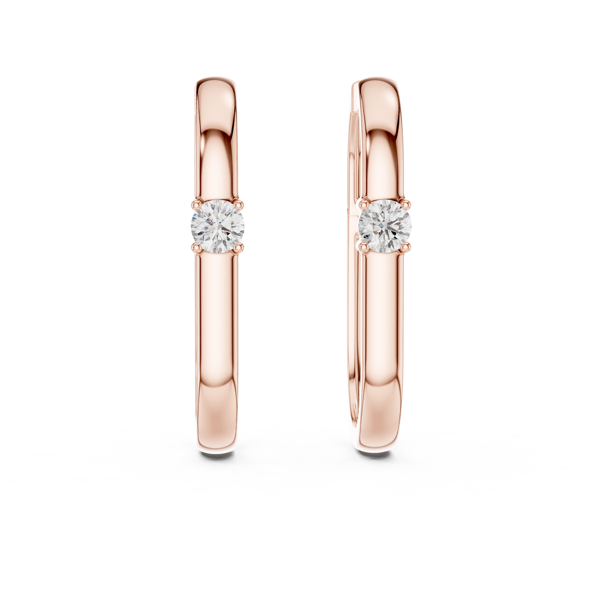Solviera Round Solitaire Lab Grown Diamond Hoop Earrings