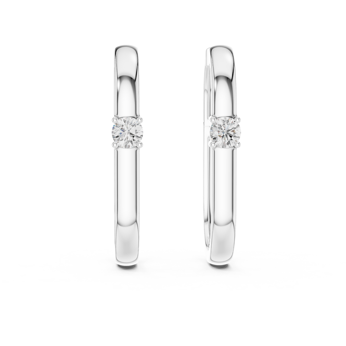 Solviera Round Solitaire Lab Grown Diamond Hoop Earrings