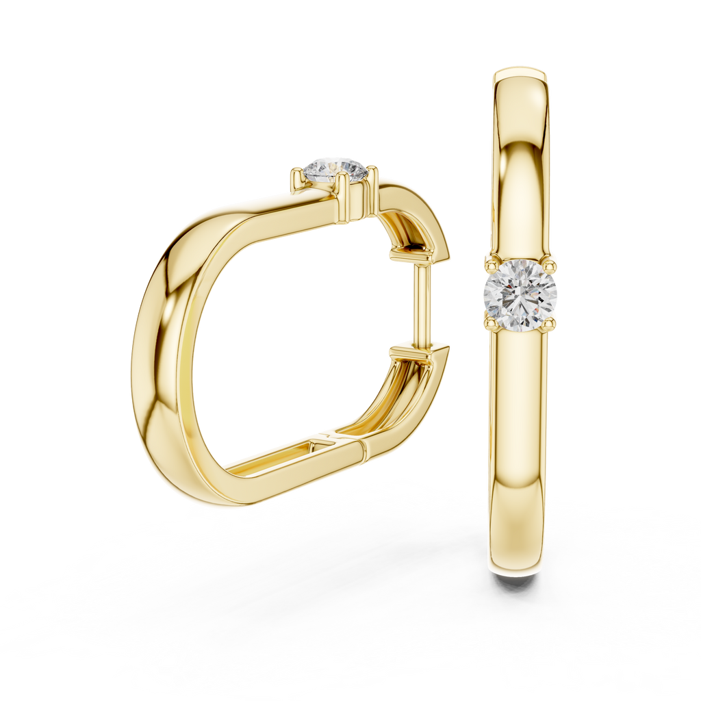 Solviera Round Solitaire Lab Grown Diamond Hoop Earrings