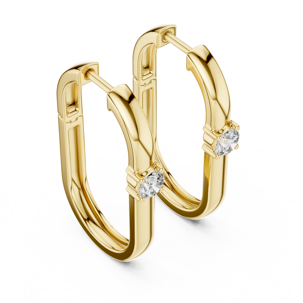 Solviera Round Solitaire Lab Grown Diamond Hoop Earrings