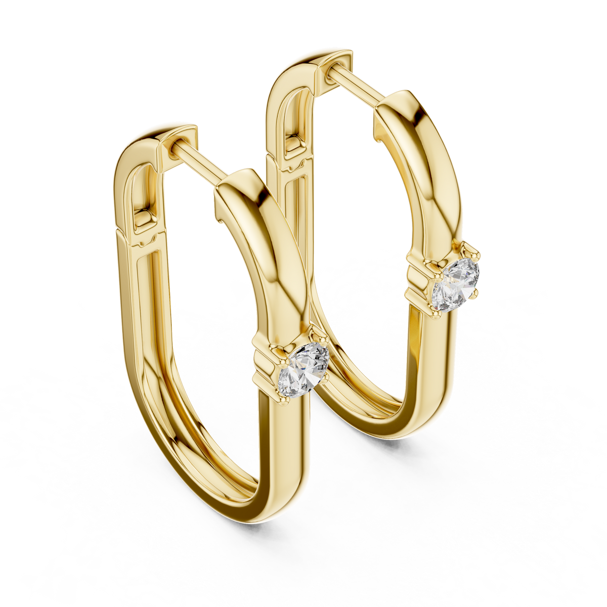 Solviera Round Solitaire Lab Grown Diamond Hoop Earrings