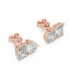 Seravelle Emerald & Pear Lab Grown Diamond Stud Earrings