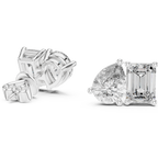 Seravelle Emerald & Pear Lab Grown Diamond Stud Earrings