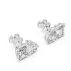 Seravelle Emerald & Pear Lab Grown Diamond Stud Earrings