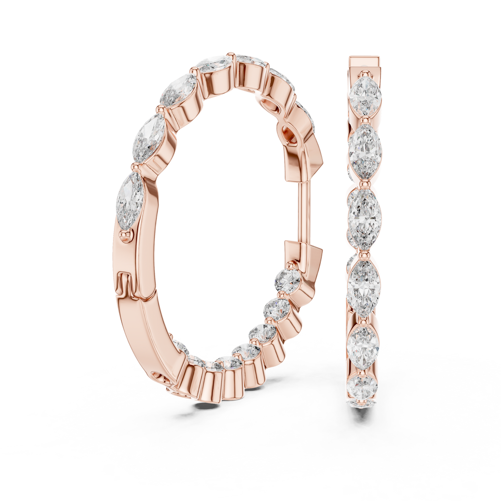 Lunavelle Twisted Floral Lab Grown Diamond Hoop Earrings