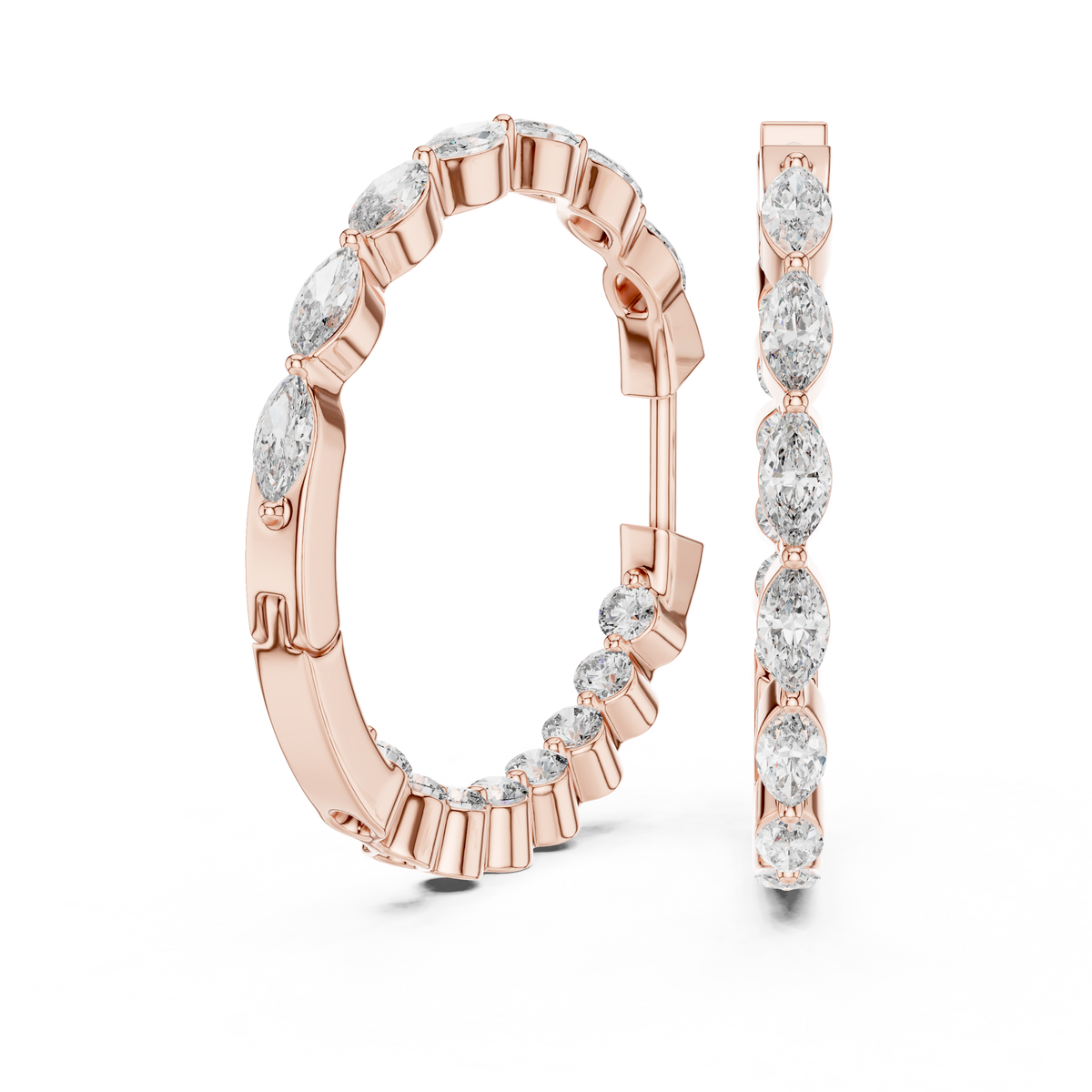 Lunavelle Twisted Floral Lab Grown Diamond Hoop Earrings