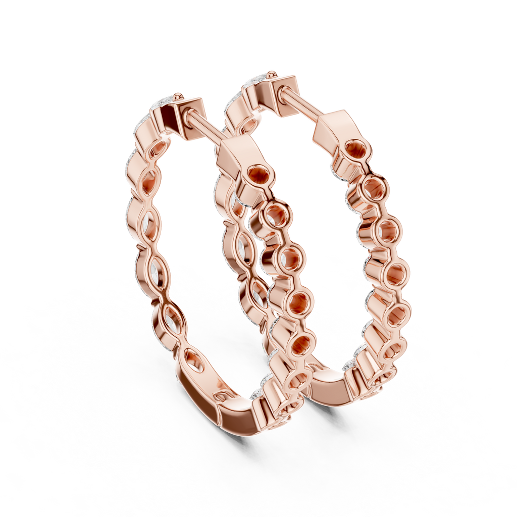 Lunavelle Twisted Floral Lab Grown Diamond Hoop Earrings