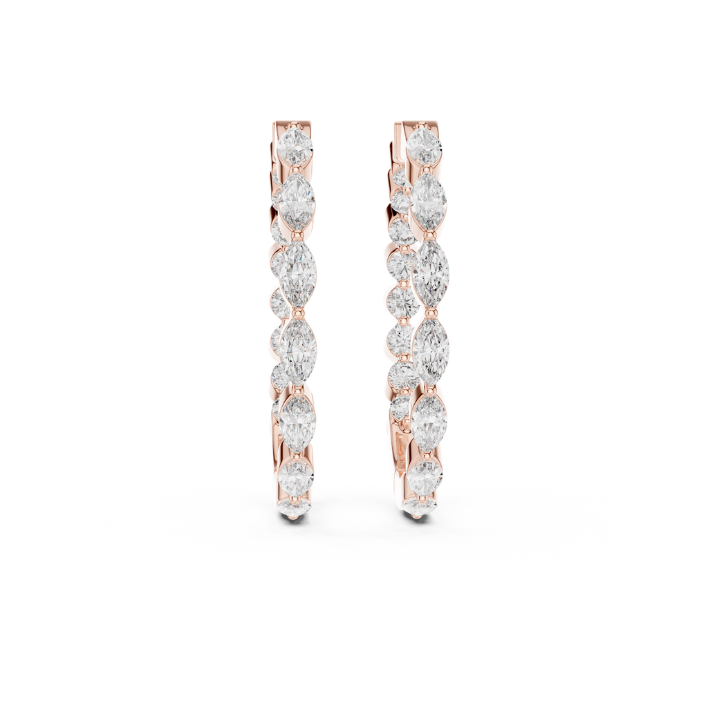 Lunavelle Twisted Floral Lab Grown Diamond Hoop Earrings