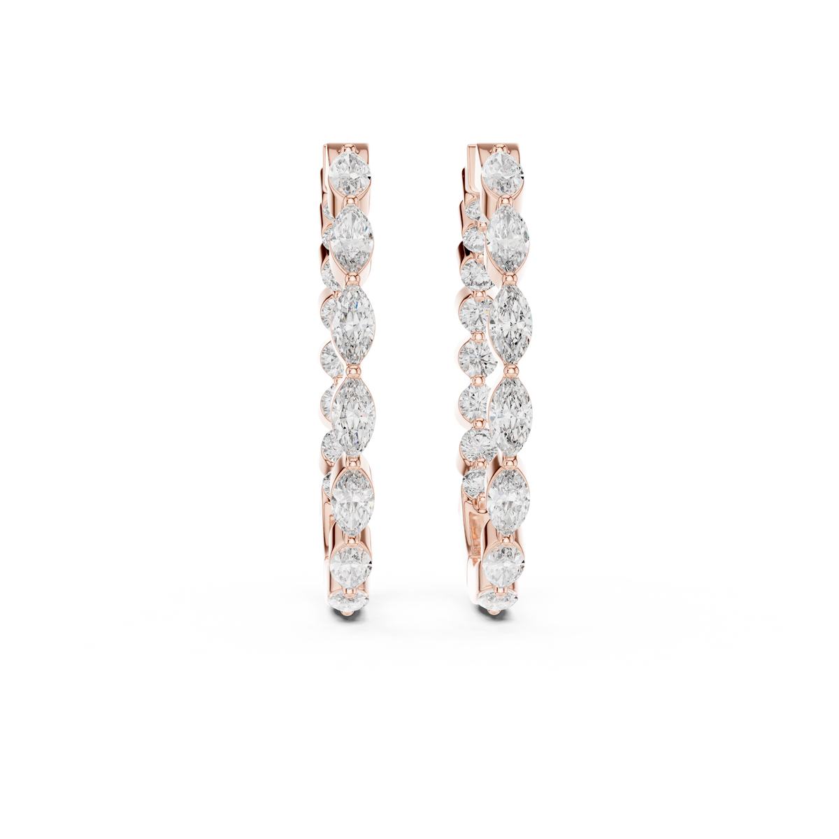 Lunavelle Twisted Floral Lab Grown Diamond Hoop Earrings