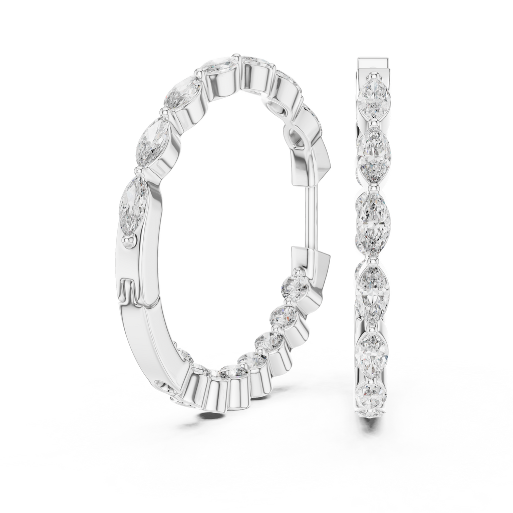 Lunavelle Twisted Floral Lab Grown Diamond Hoop Earrings