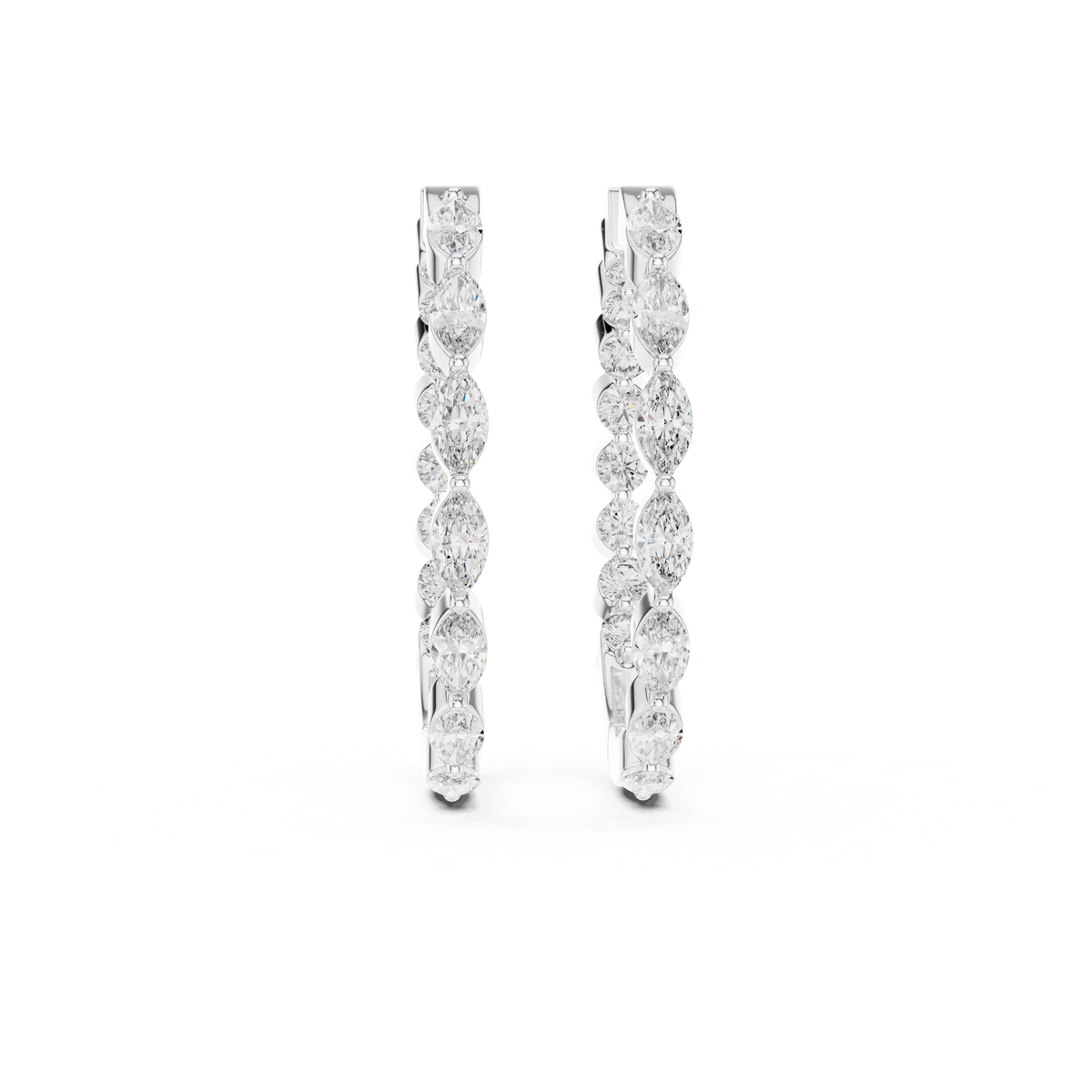 Lunavelle Twisted Floral Lab Grown Diamond Hoop Earrings
