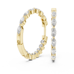 Lunavelle Twisted Floral Lab Grown Diamond Hoop Earrings