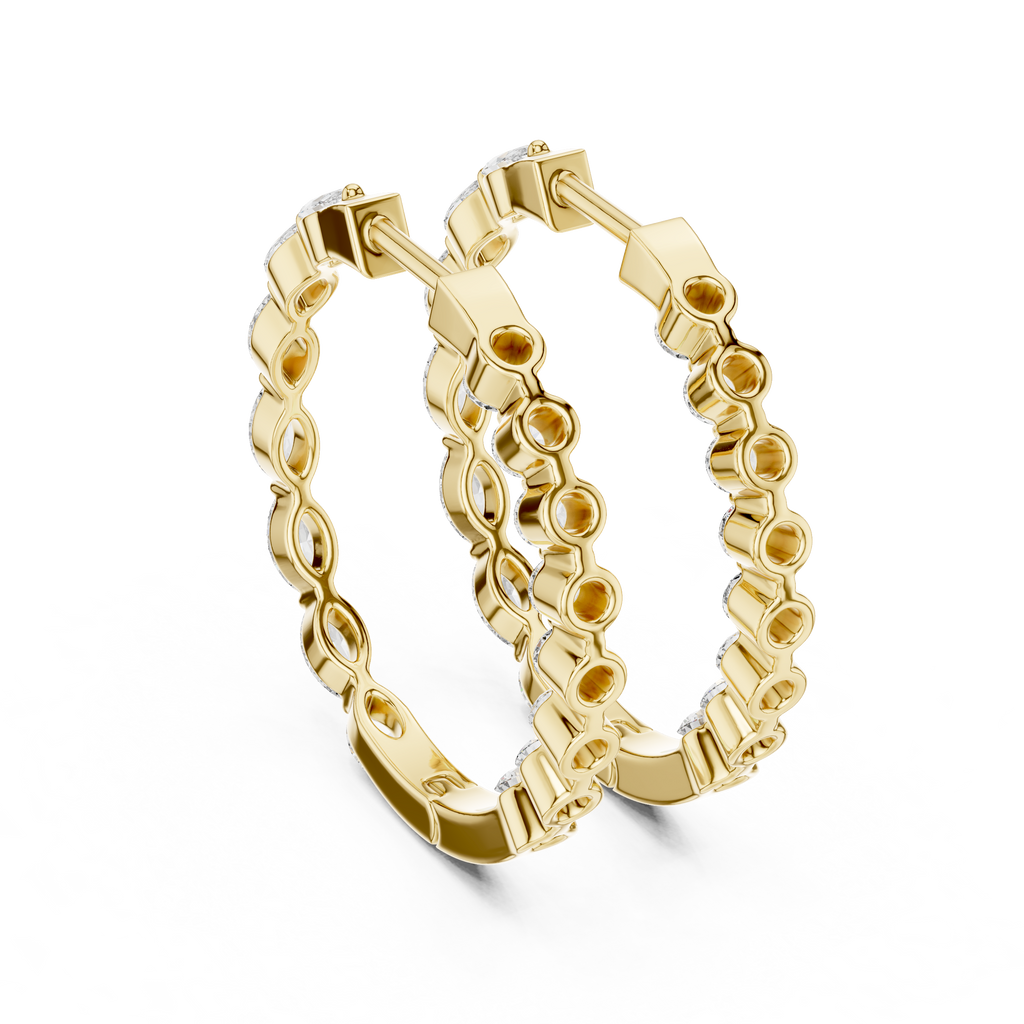 Lunavelle Twisted Floral Lab Grown Diamond Hoop Earrings