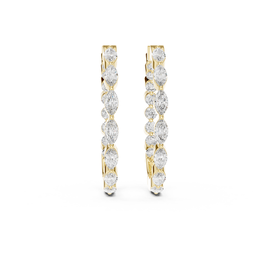 Lunavelle Twisted Floral Lab Grown Diamond Hoop Earrings