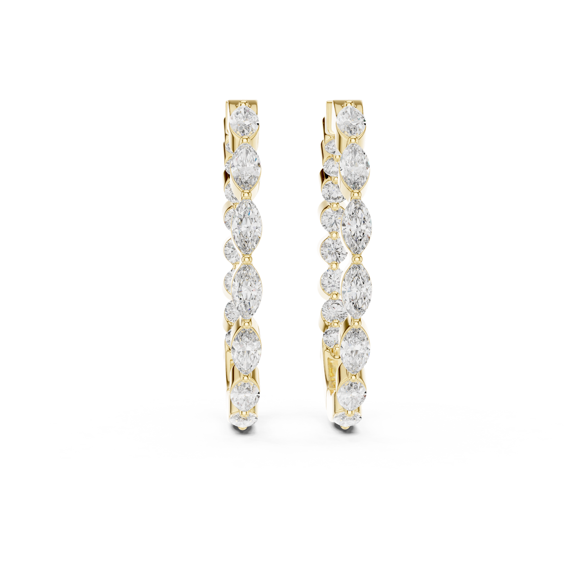 Lunavelle Twisted Floral Lab Grown Diamond Hoop Earrings