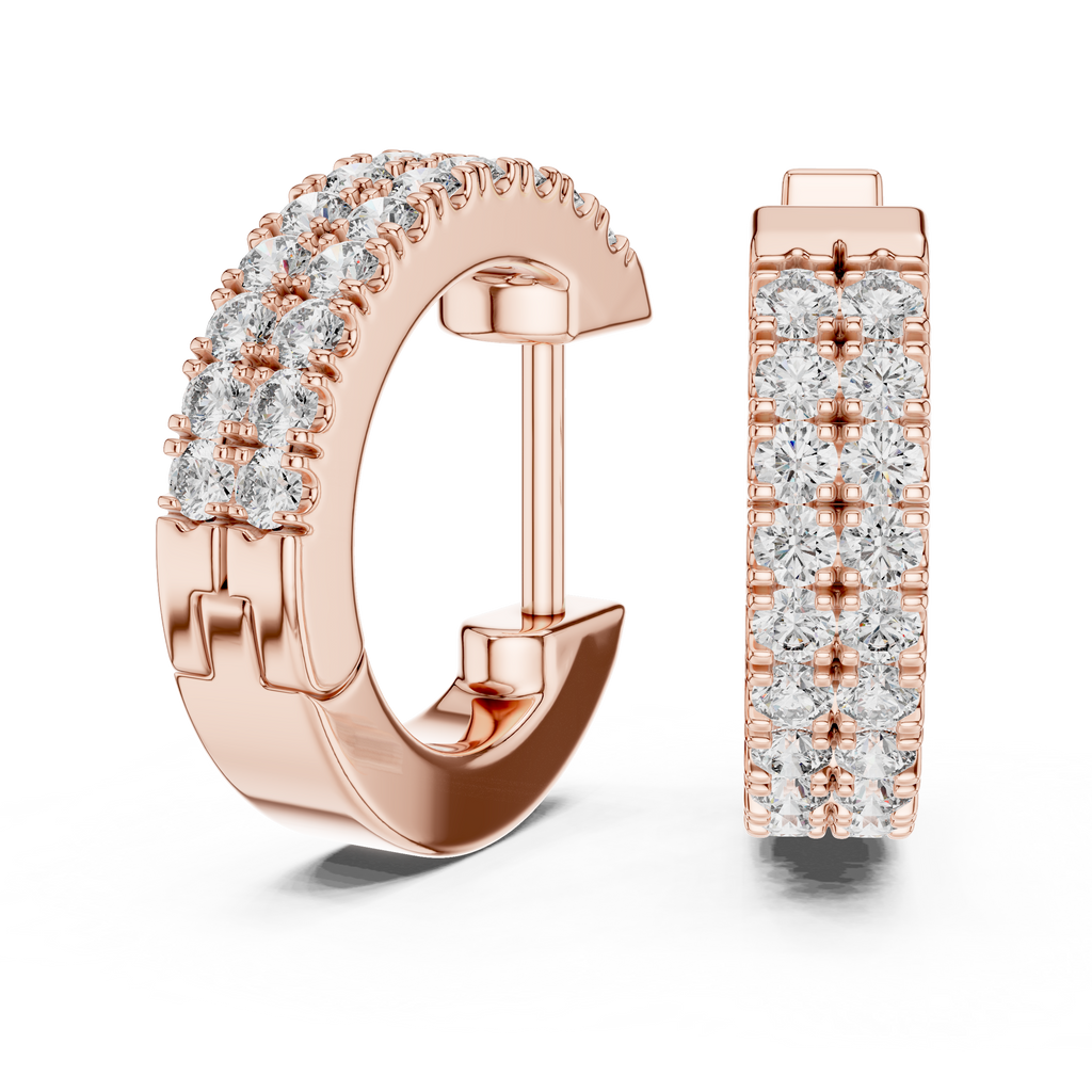 Marvella Double-Row Pavé Lab Grown Diamond Hoop Earrings.