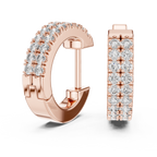 Marvella Double-Row Pavé Lab Grown Diamond Hoop Earrings.