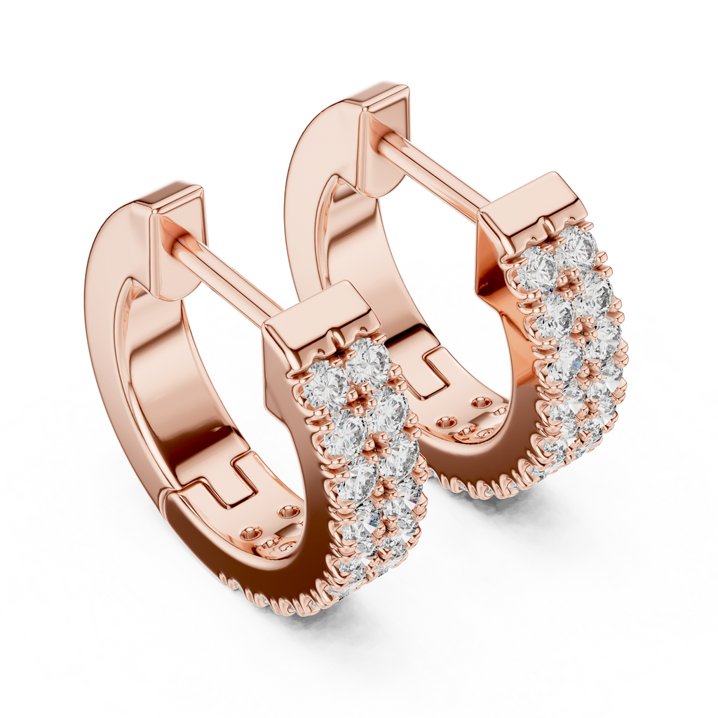 Marvella Double-Row Pavé Lab Grown Diamond Hoop Earrings.