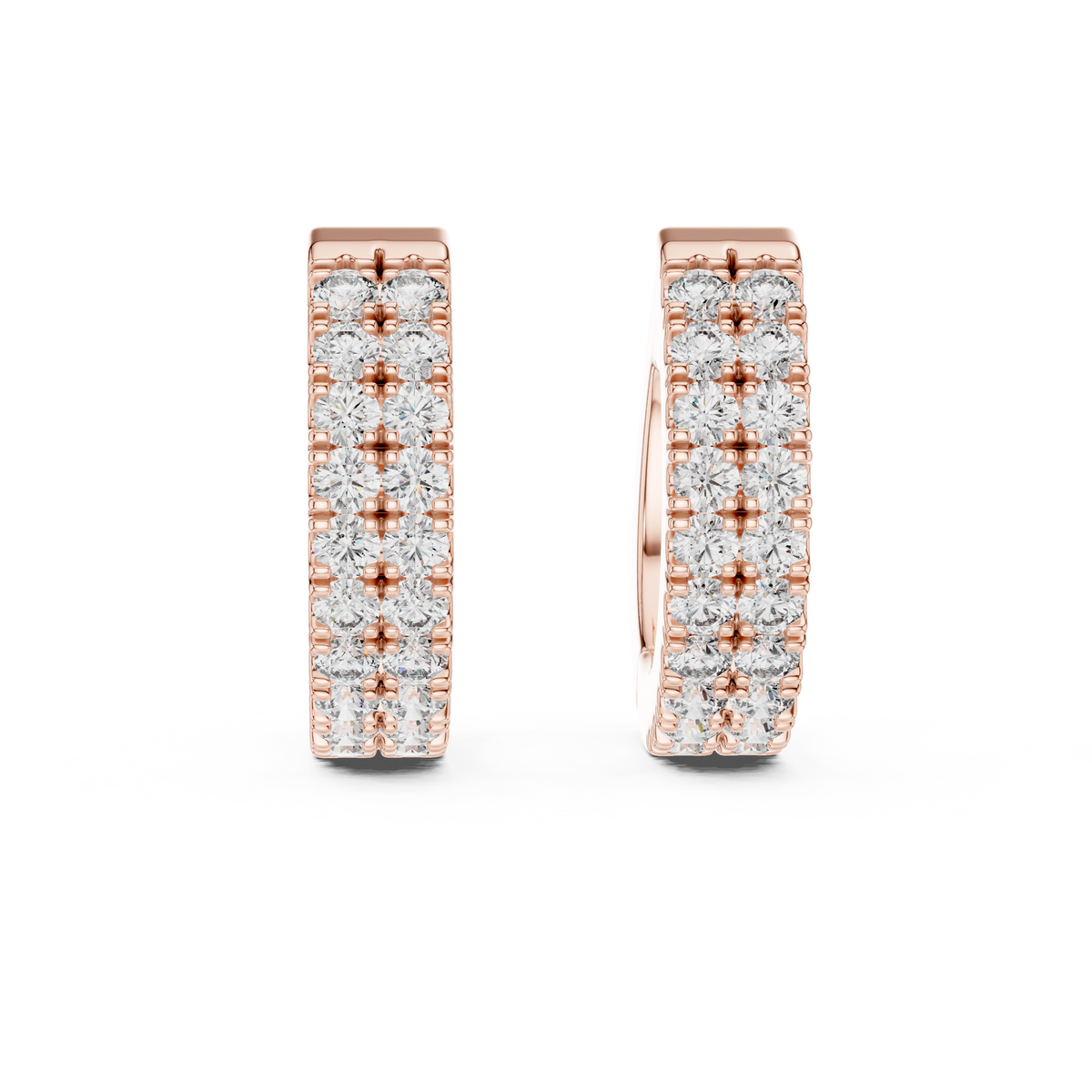 Marvella Double-Row Pavé Lab Grown Diamond Hoop Earrings.