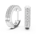 Marvella Double-Row Pavé Lab Grown Diamond Hoop Earrings.